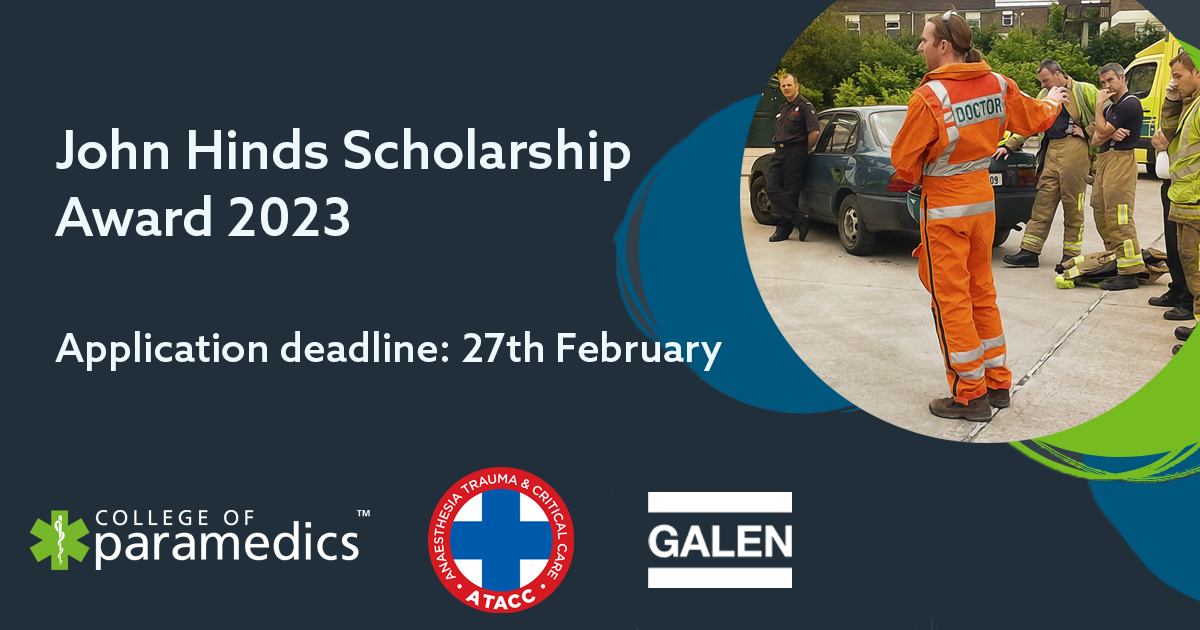 Dr John Hinds Scholarship Banner 2023 Application Date